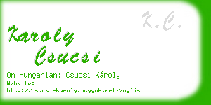 karoly csucsi business card
