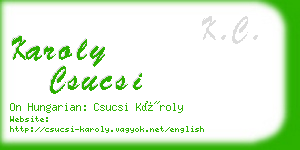 karoly csucsi business card